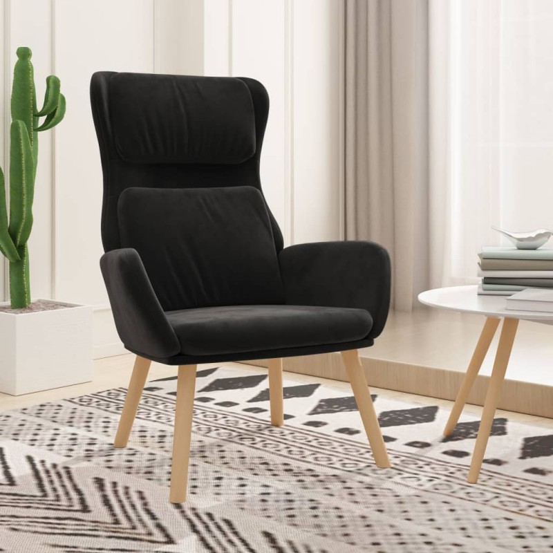 vidaXL Sillón de relax de terciopelo negro vidaXL Sillón de relax de terciopelo negro