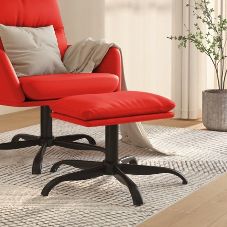 vidaXL Reposapiés de cuero sintético rojo 60x60x36 cm