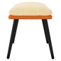 vidaXL Reposapiés tela y cuero sintético crema y naranja 45x29,5x35 cm vidaXL Reposapiés tela y cuero sintético crema y naranja 45x29,5x35 cm