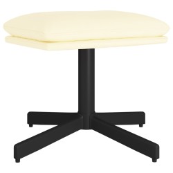 vidaXL Reposapiés de cuero sintético color crema 60x60x36 cm