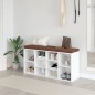 vidaXL Banco zapatero madera contrachapada blanco brillo 103x30x48 cm vidaXL Banco zapatero madera contrachapada blanco brillo 103x30x48 cm
