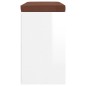 vidaXL Banco zapatero madera contrachapada blanco brillo 103x30x48 cm vidaXL Banco zapatero madera contrachapada blanco brillo 103x30x48 cm