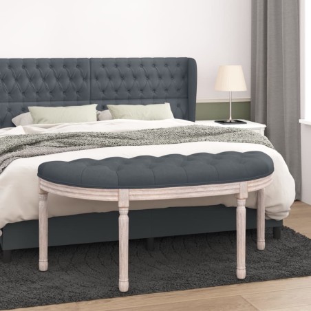 vidaXL Banco de terciopelo gris oscuro 110,5x45x49 cm