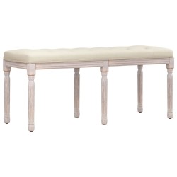 vidaXL Banco beige lino 110x40x49 cm