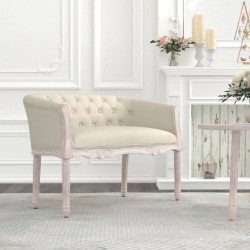 vidaXL Banco de lino beige 98x56x69 cm