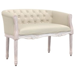 vidaXL Banco de lino beige 98x56x69 cm