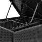 vidaXL Tumbona con cojín ratán sintético negro vidaXL Tumbona con cojín ratán sintético negro