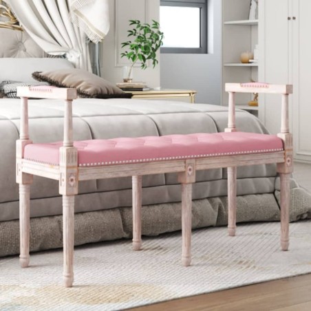 vidaXL Banco de terciopelo rosa 110x40x70 cm