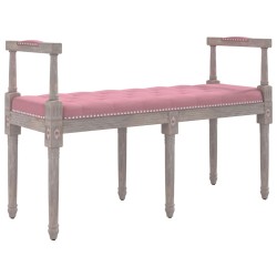 vidaXL Banco de terciopelo rosa 110x40x70 cm