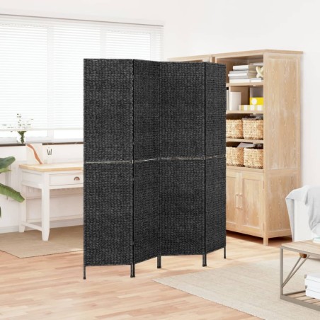 vidaXL Biombo de 4 paneles jacinto de agua negro 163x180 cm