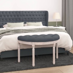 vidaXL Banco de terciopelo gris oscuro 81,5x41x49 cm