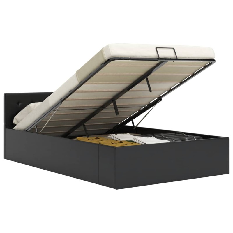 vidaXL Cama canapé hidráulica cuero sintético negra 140x200 cm vidaXL Cama canapé hidráulica cuero sintético negra 140x200 cm