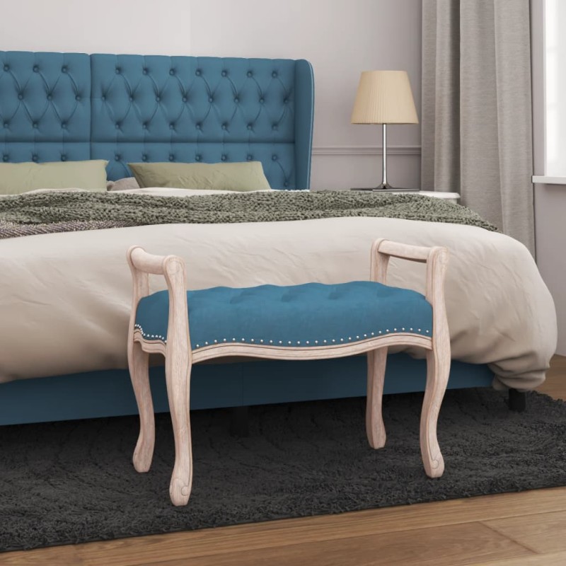 vidaXL Banco de terciopelo azul 80x45x60 cm vidaXL Banco de terciopelo azul 80x45x60 cm