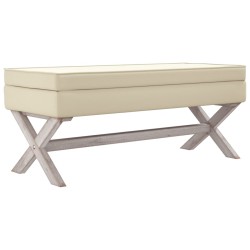 vidaXL Taburete con almacenaje lino beige 110x45x49 cm
