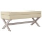 vidaXL Taburete con almacenaje lino beige 110x45x49 cm vidaXL Taburete con almacenaje lino beige 110x45x49 cm