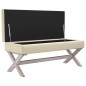 vidaXL Taburete con almacenaje lino beige 110x45x49 cm vidaXL Taburete con almacenaje lino beige 110x45x49 cm