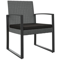 vidaXL Sillas de comedor de jardín 2 uds PP aspecto ratán gris oscuro