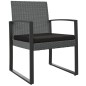 vidaXL Sillas de comedor de jardín 2 uds PP aspecto ratán gris oscuro