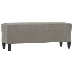 vidaXL Banco de terciopelo gris claro 100x35x41 cm