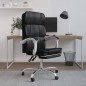 vidaXL Silla de oficina reclinable cuero sintético negro vidaXL Silla de oficina reclinable cuero sintético negro
