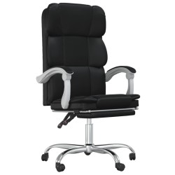 vidaXL Silla de oficina reclinable cuero sintético negro