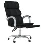 vidaXL Silla de oficina reclinable cuero sintético negro vidaXL Silla de oficina reclinable cuero sintético negro