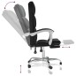 vidaXL Silla de oficina reclinable cuero sintético negro vidaXL Silla de oficina reclinable cuero sintético negro