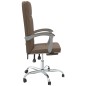 vidaXL Silla de oficina reclinable de tela marrón vidaXL Silla de oficina reclinable de tela marrón