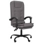 vidaXL Silla de oficina reclinable masaje cuero sintético gris vidaXL Silla de oficina reclinable masaje cuero sintético gris