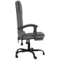 vidaXL Silla de oficina reclinable masaje cuero sintético gris vidaXL Silla de oficina reclinable masaje cuero sintético gris