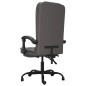 vidaXL Silla de oficina reclinable masaje cuero sintético gris vidaXL Silla de oficina reclinable masaje cuero sintético gris