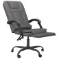 vidaXL Silla de oficina reclinable masaje cuero sintético gris vidaXL Silla de oficina reclinable masaje cuero sintético gris