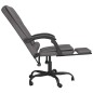 vidaXL Silla de oficina reclinable masaje cuero sintético gris vidaXL Silla de oficina reclinable masaje cuero sintético gris