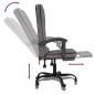 vidaXL Silla de oficina reclinable masaje cuero sintético gris vidaXL Silla de oficina reclinable masaje cuero sintético gris