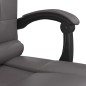 vidaXL Silla de oficina reclinable masaje cuero sintético gris vidaXL Silla de oficina reclinable masaje cuero sintético gris
