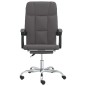 vidaXL Silla de oficina reclinable cuero sintético gris vidaXL Silla de oficina reclinable cuero sintético gris
