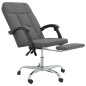 vidaXL Silla de oficina reclinable cuero sintético gris vidaXL Silla de oficina reclinable cuero sintético gris