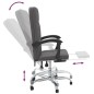 vidaXL Silla de oficina reclinable cuero sintético gris vidaXL Silla de oficina reclinable cuero sintético gris