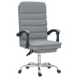 vidaXL Silla de oficina reclinable con masaje de tela gris claro vidaXL Silla de oficina reclinable con masaje de tela gris claro