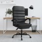 vidaXL Silla de oficina reclinable masaje cuero sintético negro