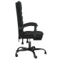 vidaXL Silla de oficina reclinable masaje cuero sintético negro