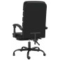 vidaXL Silla de oficina reclinable masaje cuero sintético negro