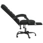 vidaXL Silla de oficina reclinable masaje cuero sintético negro
