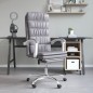 vidaXL Silla de oficina reclinable cuero sintético gris vidaXL Silla de oficina reclinable cuero sintético gris