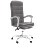 vidaXL Silla de oficina reclinable cuero sintético gris vidaXL Silla de oficina reclinable cuero sintético gris