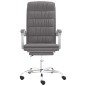 vidaXL Silla de oficina reclinable cuero sintético gris vidaXL Silla de oficina reclinable cuero sintético gris