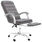 vidaXL Silla de oficina reclinable cuero sintético gris vidaXL Silla de oficina reclinable cuero sintético gris