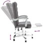 vidaXL Silla de oficina reclinable cuero sintético gris vidaXL Silla de oficina reclinable cuero sintético gris