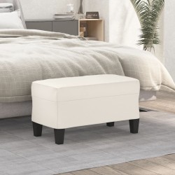 vidaXL Banco de cuero sintético color crema 70x35x41 cm