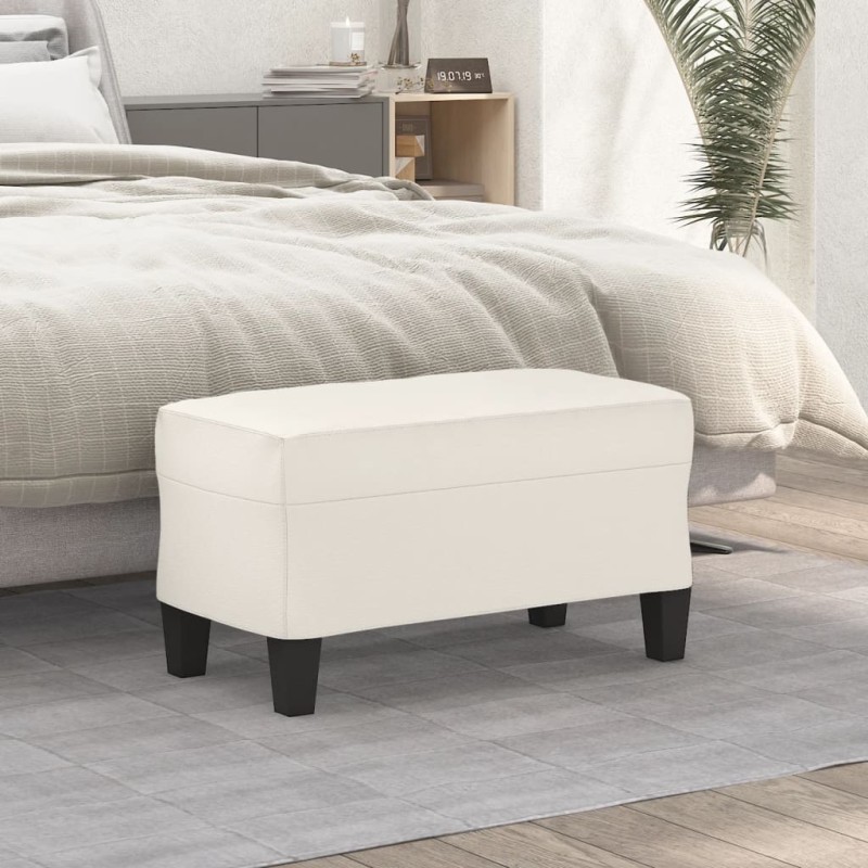 vidaXL Banco de cuero sintético color crema 70x35x41 cm vidaXL Banco de cuero sintético color crema 70x35x41 cm